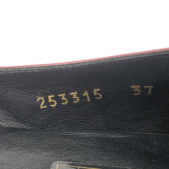 Gucci Web Stripe Red Patent Leather Ballet Flats - Picture 9 of 10